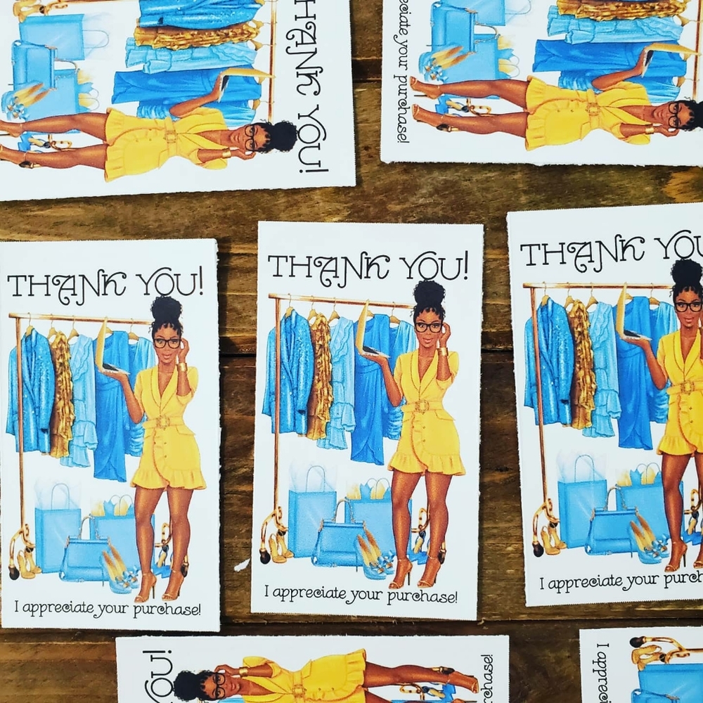 Thank You Cards 50 Girl Boss Shopaholic Poshaholic